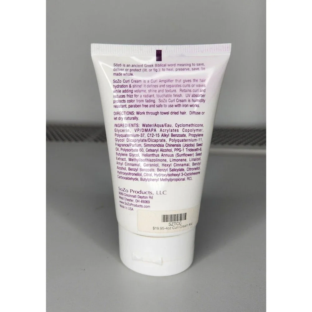SoZo Styling Curl Cream for Damaged Hair | Hydrating Healing Shine 4 fl oz New